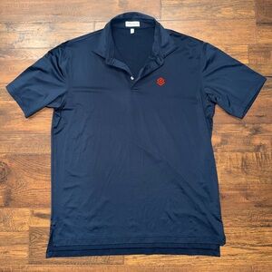 Peter Millar Dark Blue Polo with Orange Logo